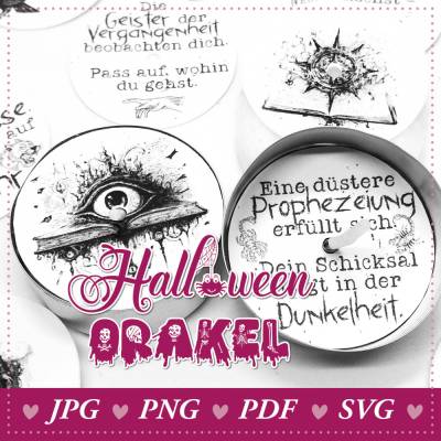 Teelicht-Botschaften Halloween | magische Teelichter als Partydeko, gruselige Prophezeiungen, Halloween Gastgeschenk