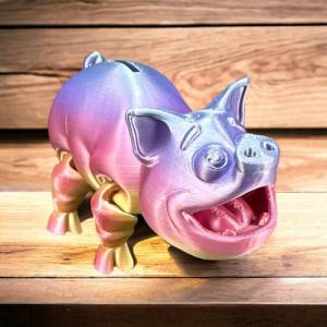 Flexi Sparschwein - Natürliches Spielzeug aus nachhaltigem 3D-Druck Bild 1