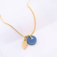 Halskette Blaubeere Acryl 18k vergoldet Frucht - Kette Schweden Blaubeere - allergikerfreundlich Geschenk Schmuck Charm Bild 1