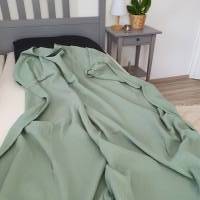 Musselindecke 200x135 cm Triple Gauze Bettdecke Sommer leichte Decke für Yoga oder Meditation grün pistazie Boho skandi Bild 2