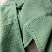 Musselindecke 200x135 cm Triple Gauze Bettdecke Sommer leichte Decke für Yoga oder Meditation grün pistazie Boho skandi Bild 3