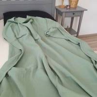Musselindecke 200x135 cm Triple Gauze Bettdecke Sommer leichte Decke für Yoga oder Meditation grün pistazie Boho skandi Bild 4