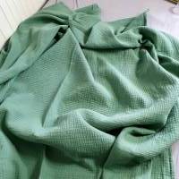 Musselindecke 200x135 cm Triple Gauze Bettdecke Sommer leichte Decke für Yoga oder Meditation grün pistazie Boho skandi Bild 5