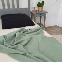 Musselindecke 200x135 cm Triple Gauze Bettdecke Sommer leichte Decke für Yoga oder Meditation grün pistazie Boho skandi Bild 6