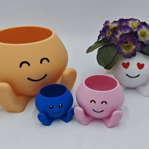 3D Druck | Blumentopf | Gesichter | Übertopf | Kunstblumen | Verschiedene Größen | Verschiedene Gesichter | Geschenke