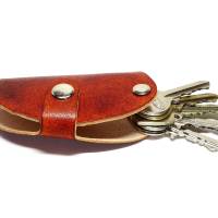 Leder Schlüsselbund Schlüsseletui Personalisierbar – Saddle OX – Browny Bild 2