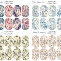 Nailart Tattoos - Waterslide Nail Decals - Full Cover Nail Wraps - Nail Slider - Overlays - Floral Wedding Lace Bild 2