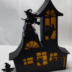 3D Druck Halloween Geisterhaus Deko mit Geistern , Hexe , Vogelscheuche Bild 5