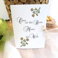 Geschenk Karte Oma ist die Beste Mama der Welt einzeln od. mit Kartenhalter | Geschenk zum Muttertag | | Geburtstag Oma Bild 6