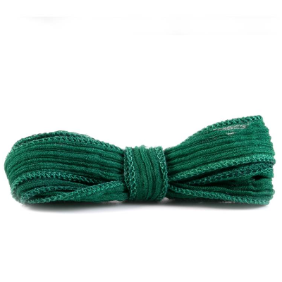 Seidenband Crinkle Crêpe Tannengrün 1m 100% Seide handgenäht handgefärbt Schmuckband Wickelarmband