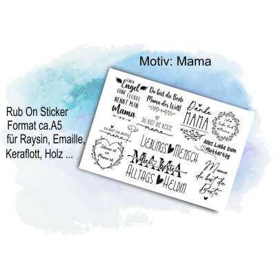Motive zum Muttertag  A5, Transfer-Sticker für z.B.Tasse, Emaille,Glas, Gips, Raysin, Keraflott, Rub on