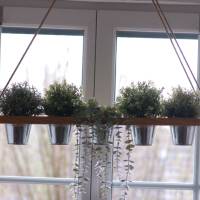 Blumenampel, Kräuterbrett  Fensterdeko, Hängeampel  recycelte Eiche Bild 2