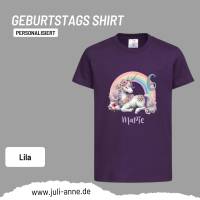 Personalisiertes Shirt GEBURTSTAG Zahl & Name personalisiert Rainbow Unicorn Bild 7