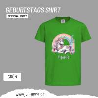 Personalisiertes Shirt GEBURTSTAG Zahl & Name personalisiert Rainbow Unicorn Bild 9