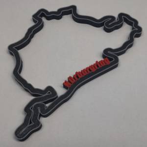 3D Gedruckte Rennstrecke Nürburgring Nordschleife Silhouette Bild 1