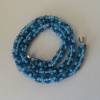 Häkelkette, türkis mit blaugrau, Länge 48 cm, Halskette aus Glasperlen gehäkelt, Perlenkette, Glasperlenkette, Magnetver Bild 2