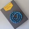 Häkelkette, türkis mit blaugrau, Länge 48 cm, Halskette aus Glasperlen gehäkelt, Perlenkette, Glasperlenkette, Magnetver Bild 3
