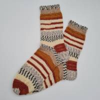 Gestrickte Socken in beige braun, Gr. 38/39, handgestrickt, la piccola Antonella Bild 4