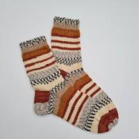 Gestrickte Socken in beige braun, Gr. 38/39, handgestrickt, la piccola Antonella Bild 6
