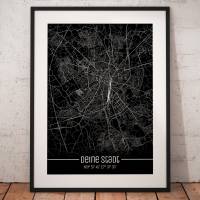 Deine Stadt im Just a Black Map - Design I Digitaldruck Stadtkarte citymap City Poster Kunstdruck Stadt Karte Bild 1