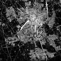 Deine Stadt im Just a Black Map - Design I Digitaldruck Stadtkarte citymap City Poster Kunstdruck Stadt Karte Bild 4