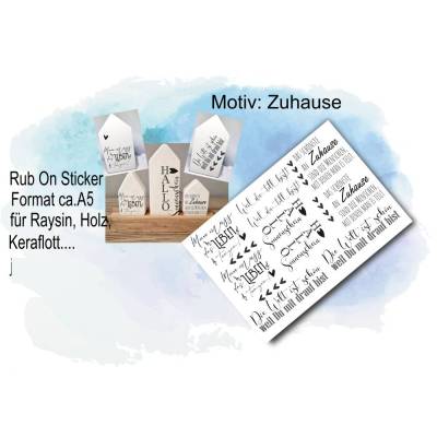 Rub-On Classic Zuhause mehrere zur Wahl A5 Transfer-Sticker für z.B.Tasse, Emaille,Glas, Gips, Raysin, Keraflott, Holz,