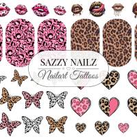 Nailart Tattoos - Waterslide Nail Decals - Full Cover Nail Wraps - Nail Slider - Overlays - Leopard - Animal Print Bild 1