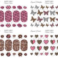 Nailart Tattoos - Waterslide Nail Decals - Full Cover Nail Wraps - Nail Slider - Overlays - Leopard - Animal Print Bild 2