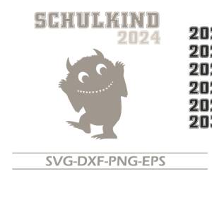 Plotterdatei Schulkind 2024 Monster ,  SVG DXF PNG Bild 2