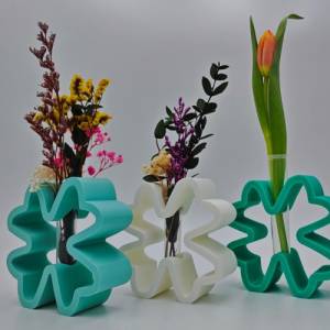 Kleeblatt Reagenzglas, Kunstblumen, 3D Druck, Glück Dekoration, Valentinstag Geschenk, Hochzeit Tischdeko,Romantische Va Bild 1