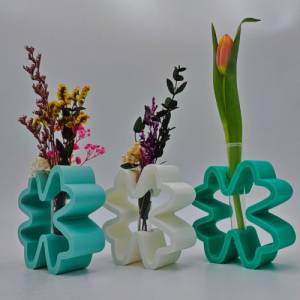 Kleeblatt Reagenzglas, Kunstblumen, 3D Druck, Glück Dekoration, Valentinstag Geschenk, Hochzeit Tischdeko,Romantische Va Bild 4