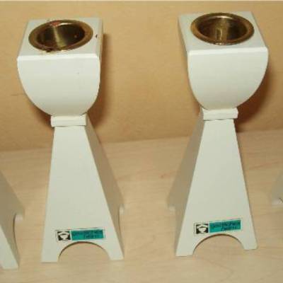 Retro Vintage Nostalgie Kerzenhalter Kerzenständer aus Holz für Stabkerzen