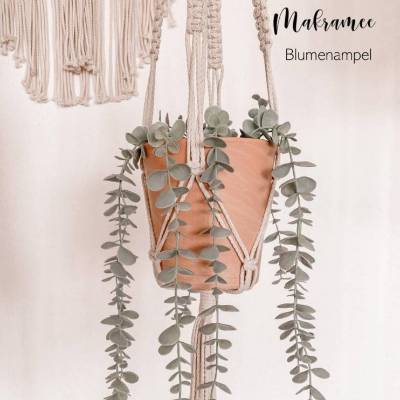 Makramee DIY-Anleitung für Blumenampel – Schritt-für-Schritt Anleitung, Ankerknoten, Kreuzknoten, Wickelknoten