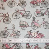 0,95m RESTSTÜCK Stoff Baumwolle Fahrrad, Bicycle, Fahrräder auf grau - blau Bild 7