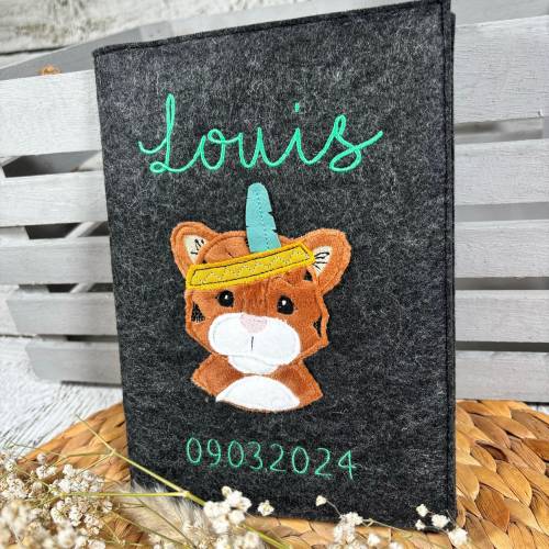 Uhefthülle Tiger personalisiert Junge Untersuchungsheft Untersuchungshülle U-Heft-Hülle