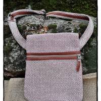Handtasche aus Baumwolle und Leder mit vielen Taschen Bild 4