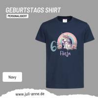 Personalisiertes Shirt GEBURTSTAG Zahl & Name personalisiert Rainbow Unicorn Bild 2