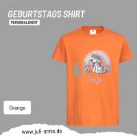 Personalisiertes Shirt GEBURTSTAG Zahl & Name personalisiert Rainbow Unicorn Bild 4