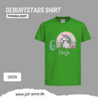 Personalisiertes Shirt GEBURTSTAG Zahl & Name personalisiert Rainbow Unicorn Bild 8