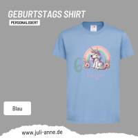 Personalisiertes Shirt GEBURTSTAG Zahl & Name personalisiert Rainbow Unicorn Bild 9