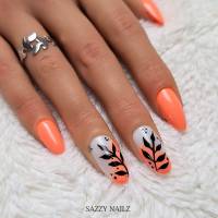 Press on Nails - Fingernägel zum Aufkleben - Milky White Orange - handgefertigt Bild 1