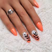 Press on Nails - Fingernägel zum Aufkleben - Milky White Orange - handgefertigt Bild 2