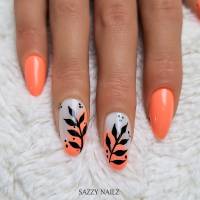 Press on Nails - Fingernägel zum Aufkleben - Milky White Orange - handgefertigt Bild 3