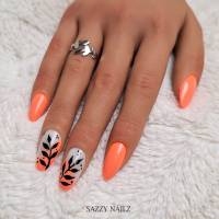 Press on Nails - Fingernägel zum Aufkleben - Milky White Orange - handgefertigt Bild 4