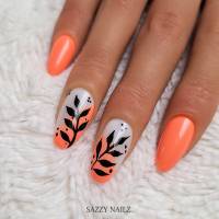 Press on Nails - Fingernägel zum Aufkleben - Milky White Orange - handgefertigt Bild 5