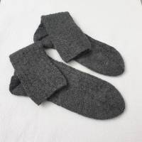 Socken Männersocken handgestrickt in Übergröße 46/47 Anthrazit ➜ Bild 1