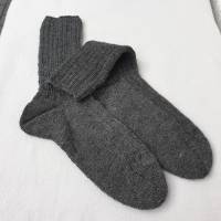 Socken Männersocken handgestrickt in Übergröße 46/47 Anthrazit ➜ Bild 3