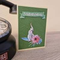 Geburtstagskarte / Papagei / Wald / Papagei Geburtstagsmotiv / Geburtstagskarte mit Papagei / Papagei Geburtstagskarte Bild 2