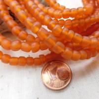 kleine handgemachte Glasperlen, Java - dunkles Orange halbtransparent - ca. 5-7mm - indo-pazifische Perlen #8 Bild 3