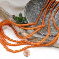 kleine handgemachte Glasperlen, Java - dunkles Orange halbtransparent - ca. 5-7mm - indo-pazifische Perlen #8 Bild 6